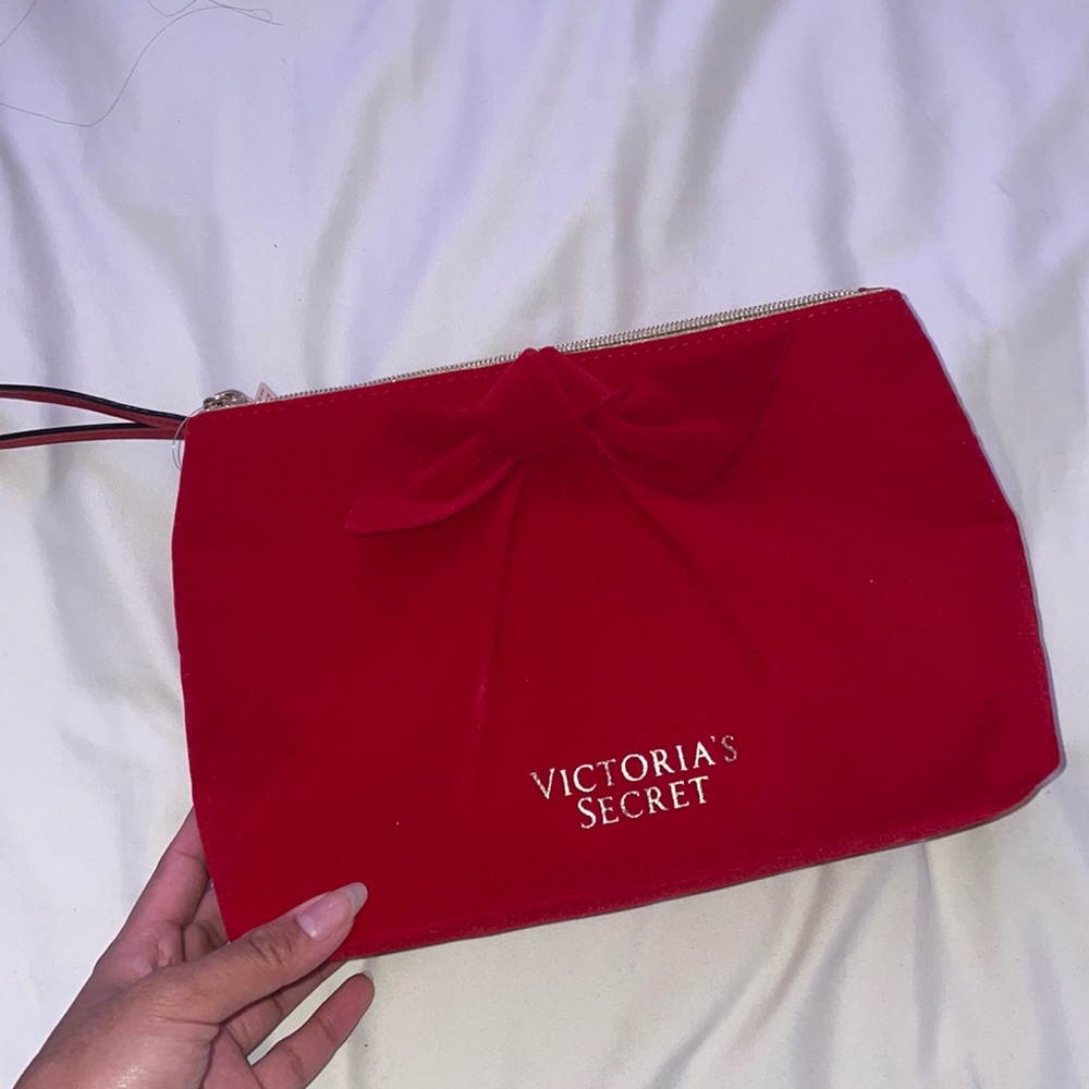Red Victoria Secret velvet pouch